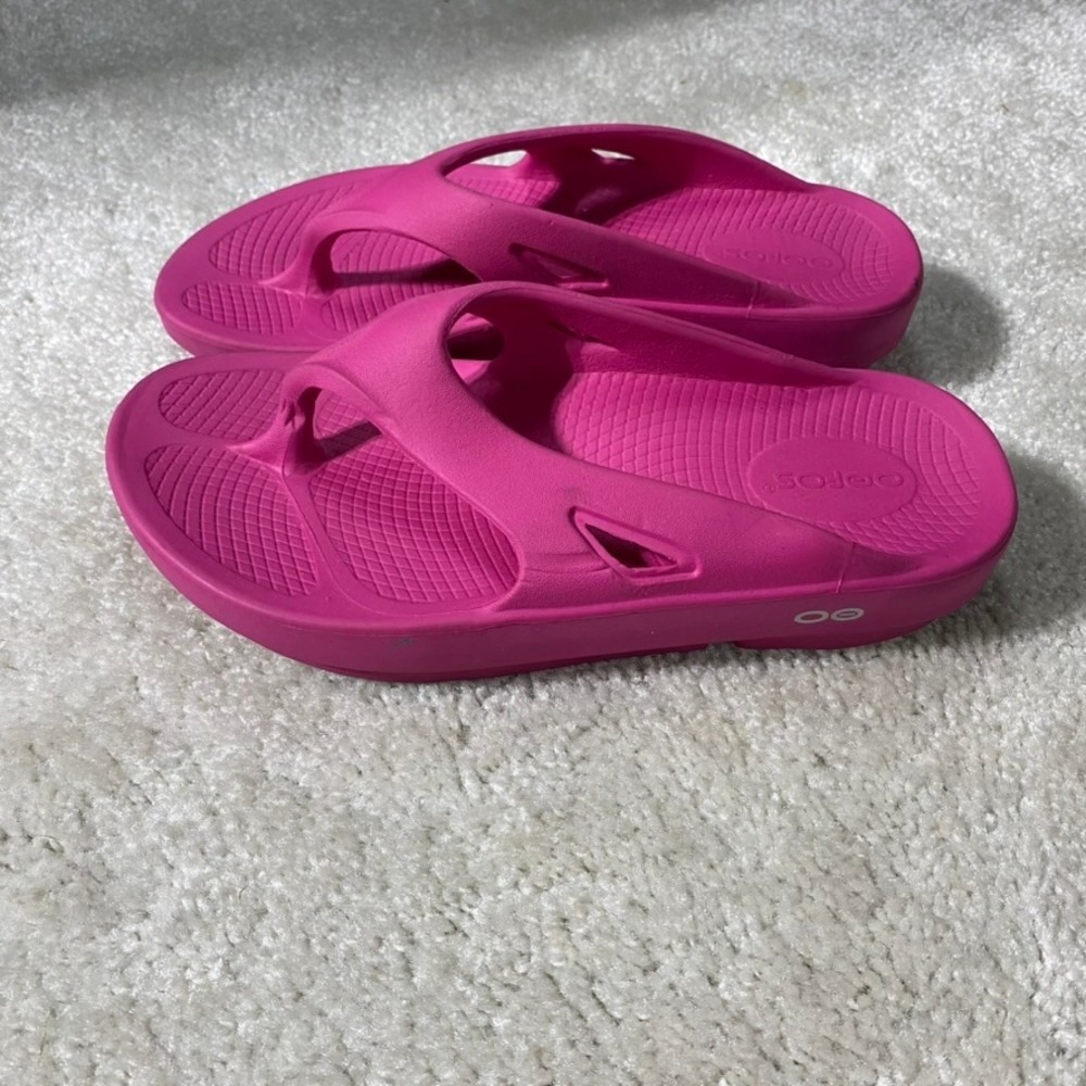 Oofos Flip FLops Womens 7 OOriginal Recovery Sandals Pink Thong EU 38